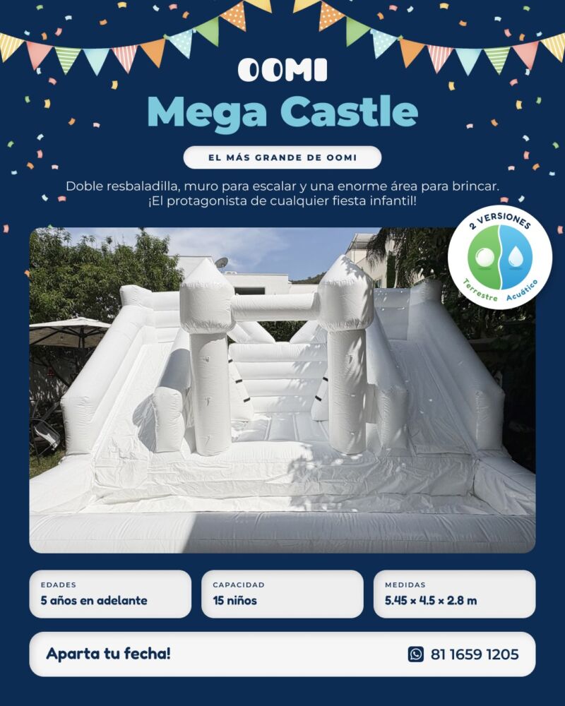 🏰 Conoce nuestros inflables: Mega Castle, el inflable más grande de OOMI!…